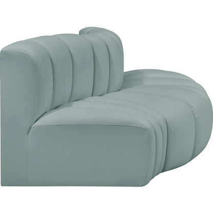 Arc Mint Green Vegan Leather Modular Sofa