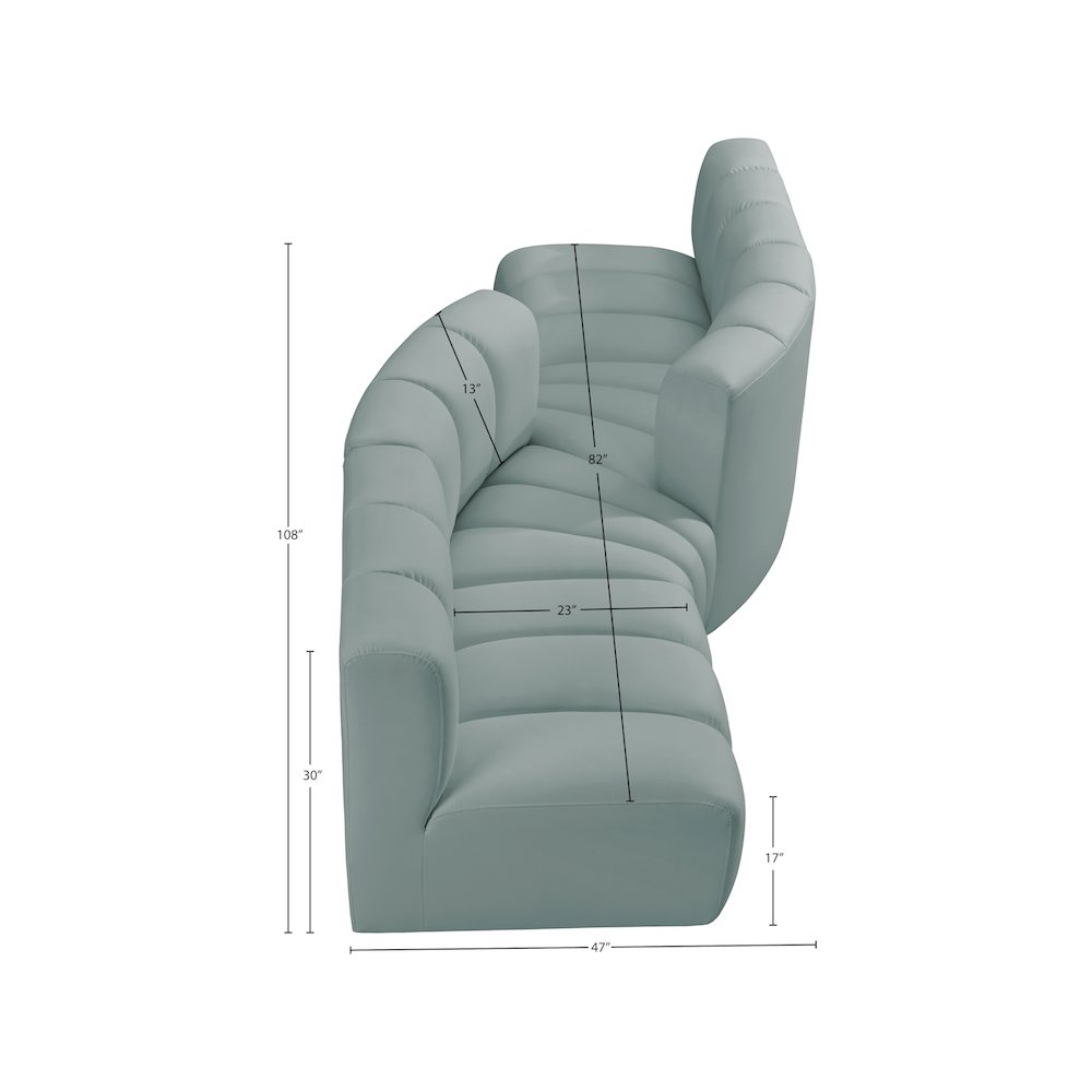 Arc Mint Green Vegan Leather Modular Sofa