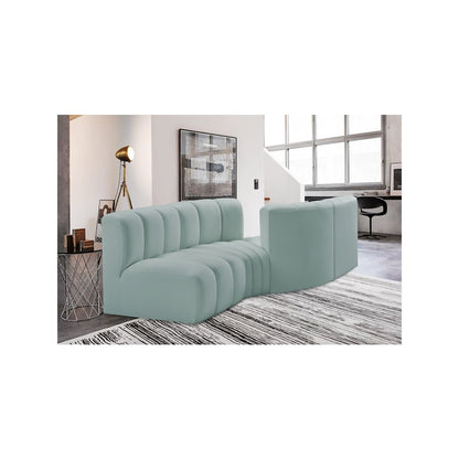 Arc Mint Green Vegan Leather Modular Sofa
