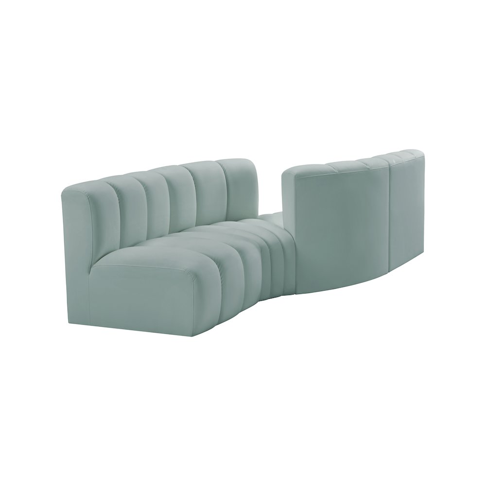 Arc Mint Green Vegan Leather Modular Sofa