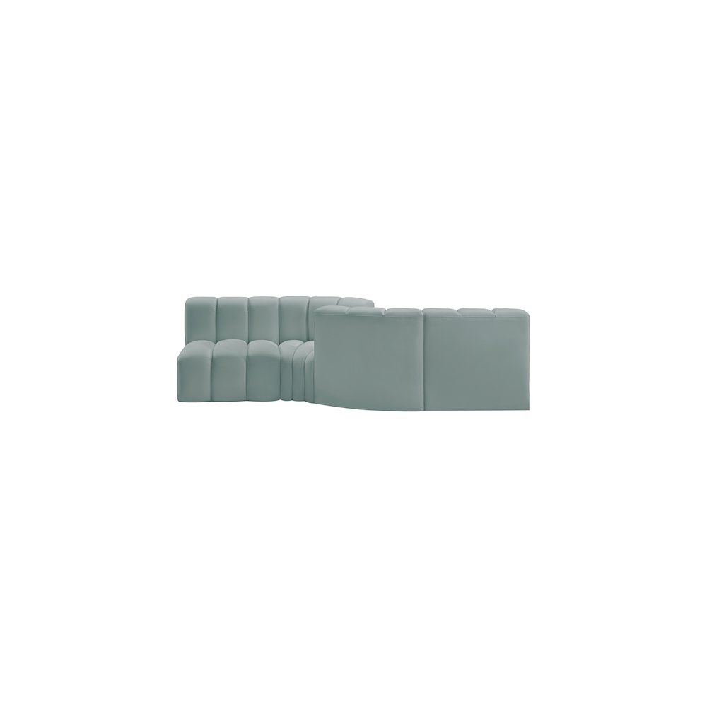 Arc Mint Green Vegan Leather Modular Sofa