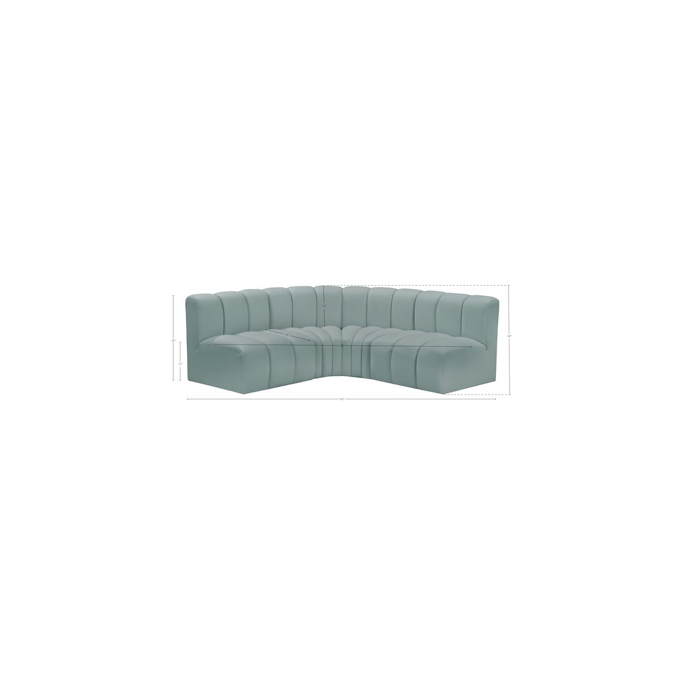 Arc Mint Green Vegan Leather Modular Sofa