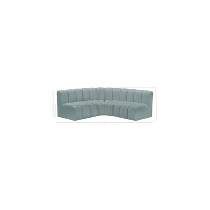 Arc Mint Green Vegan Leather Modular Sofa