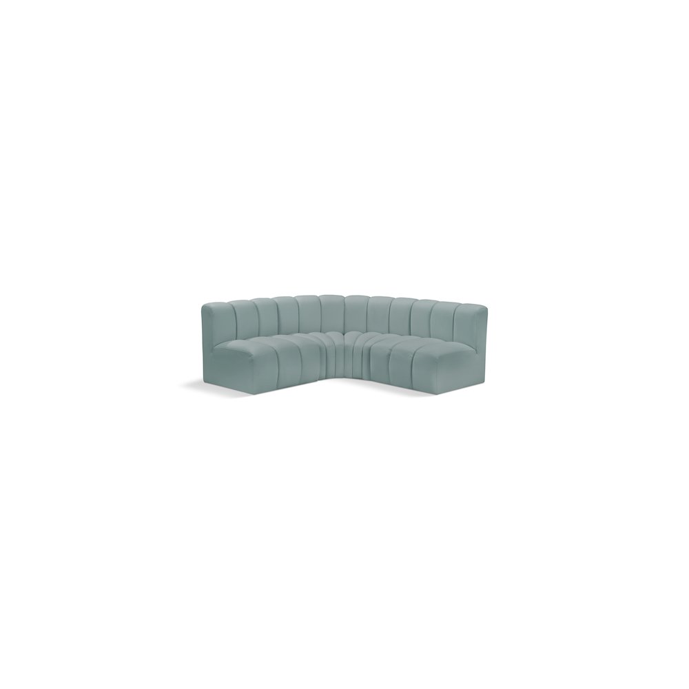 Arc Mint Green Vegan Leather Modular Sofa