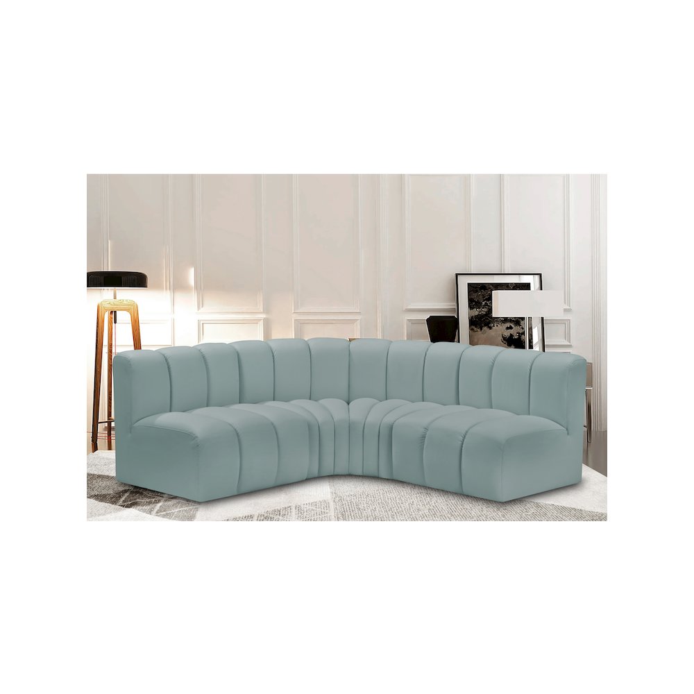 Arc Mint Green Vegan Leather Modular Sofa