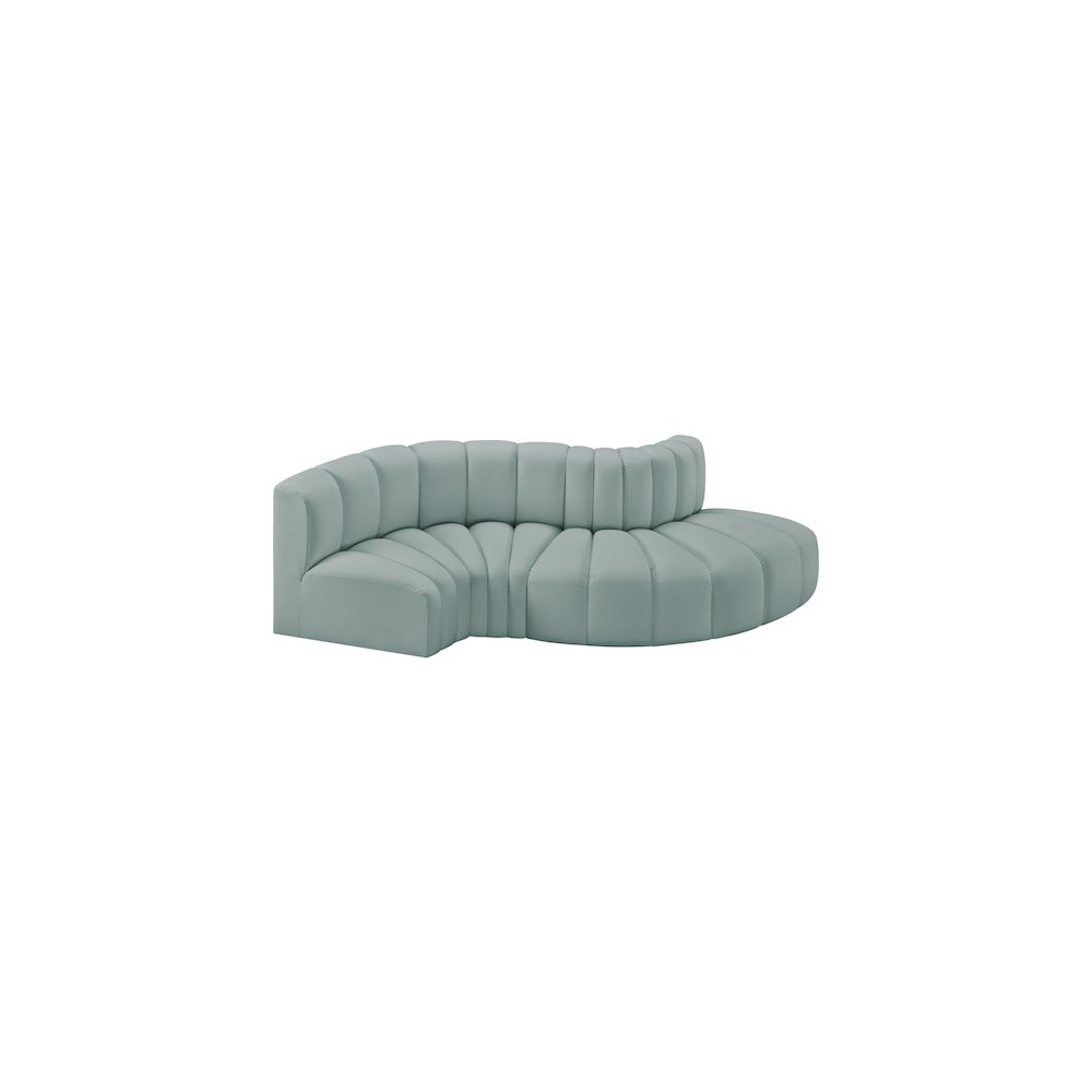 Arc Mint Green Vegan Leather Modular Sofa