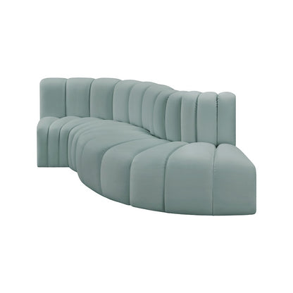 Arc Mint Green Vegan Leather Modular Sofa