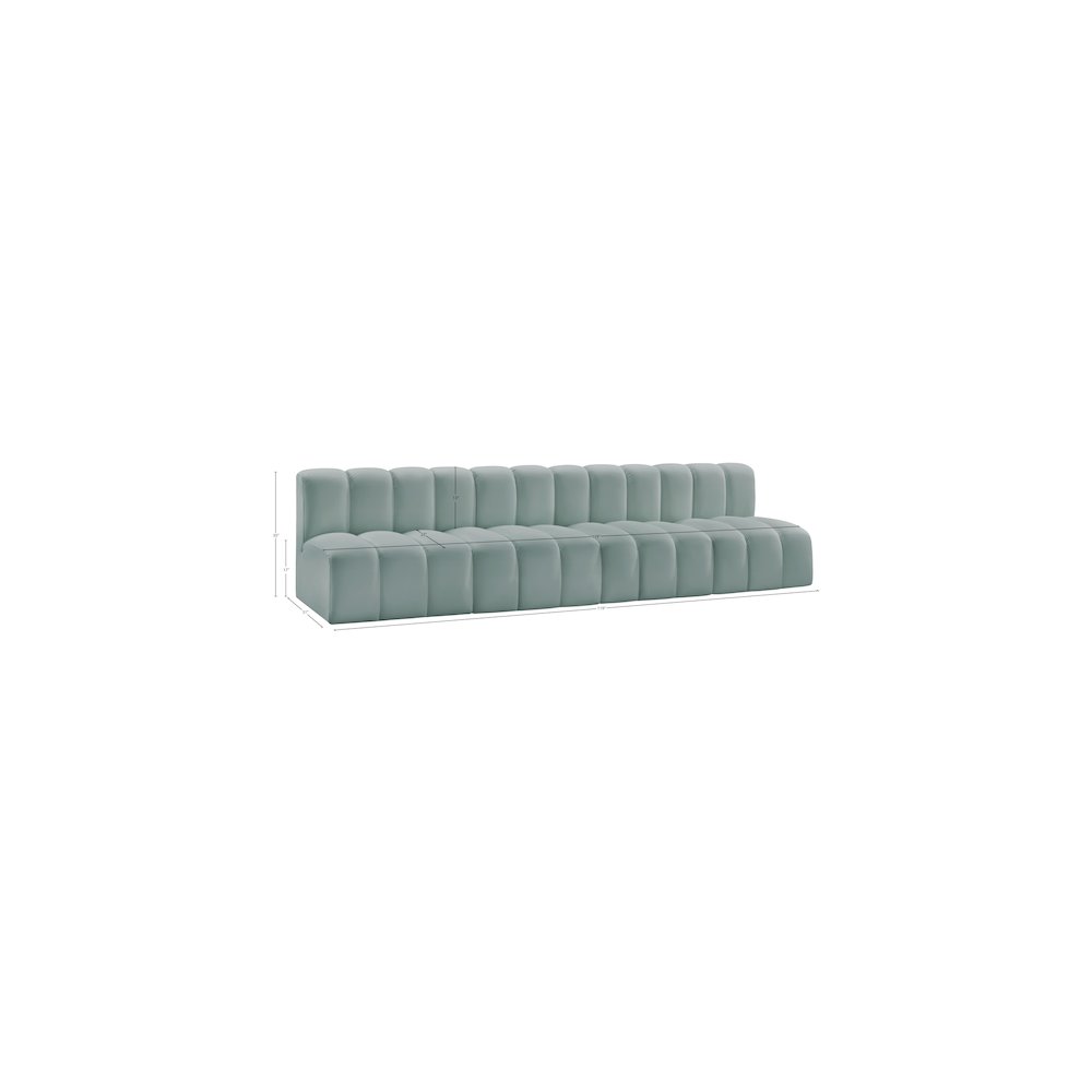 Arc Mint Green Vegan Leather Modular Sofa