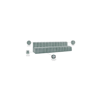 Arc Mint Green Vegan Leather Modular Sofa