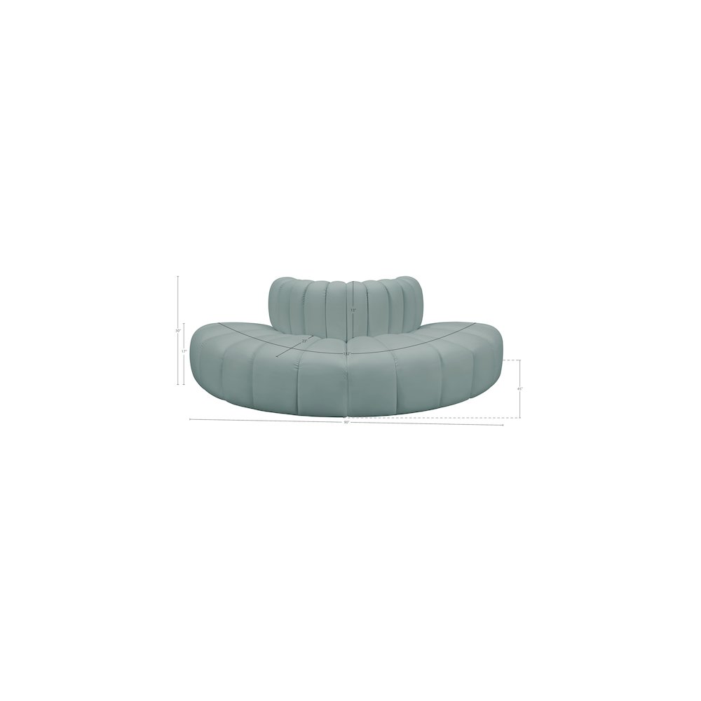 Arc Mint Green Vegan Leather Modular Sofa