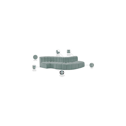 Arc Mint Green Vegan Leather Modular Sofa