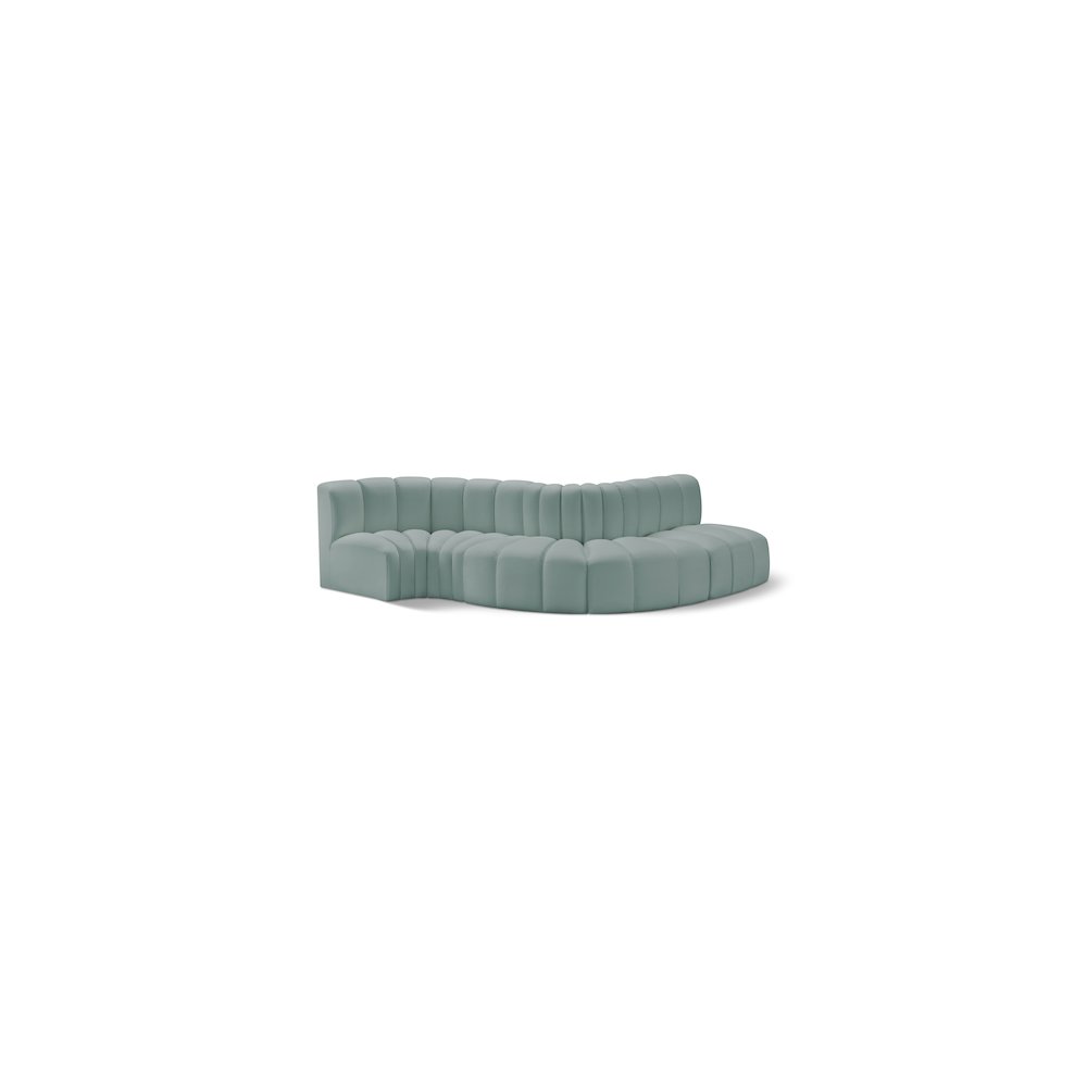 Arc Mint Green Vegan Leather Modular Sofa