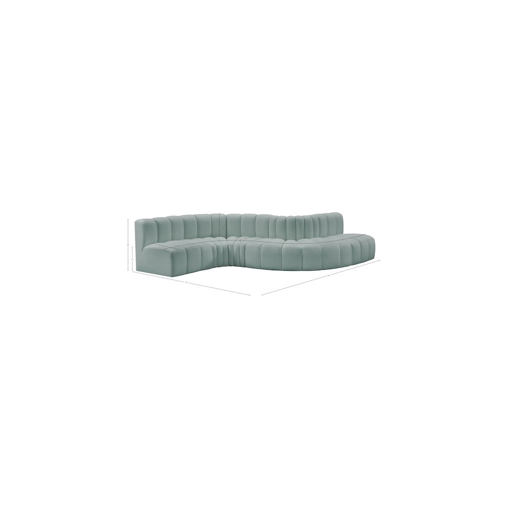 Arc Mint Green Vegan Leather Modular Sofa