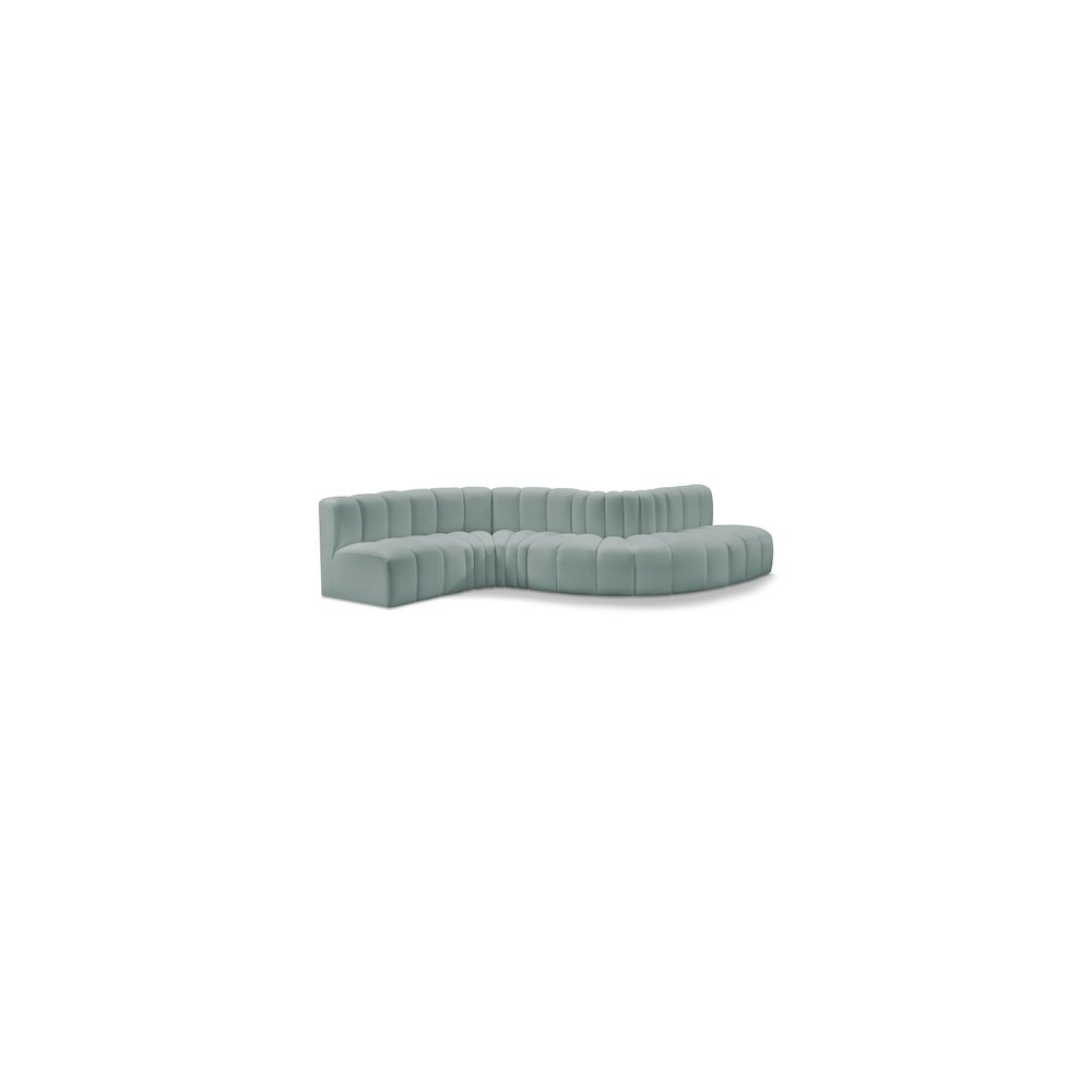 Arc Mint Green Vegan Leather Modular Sofa