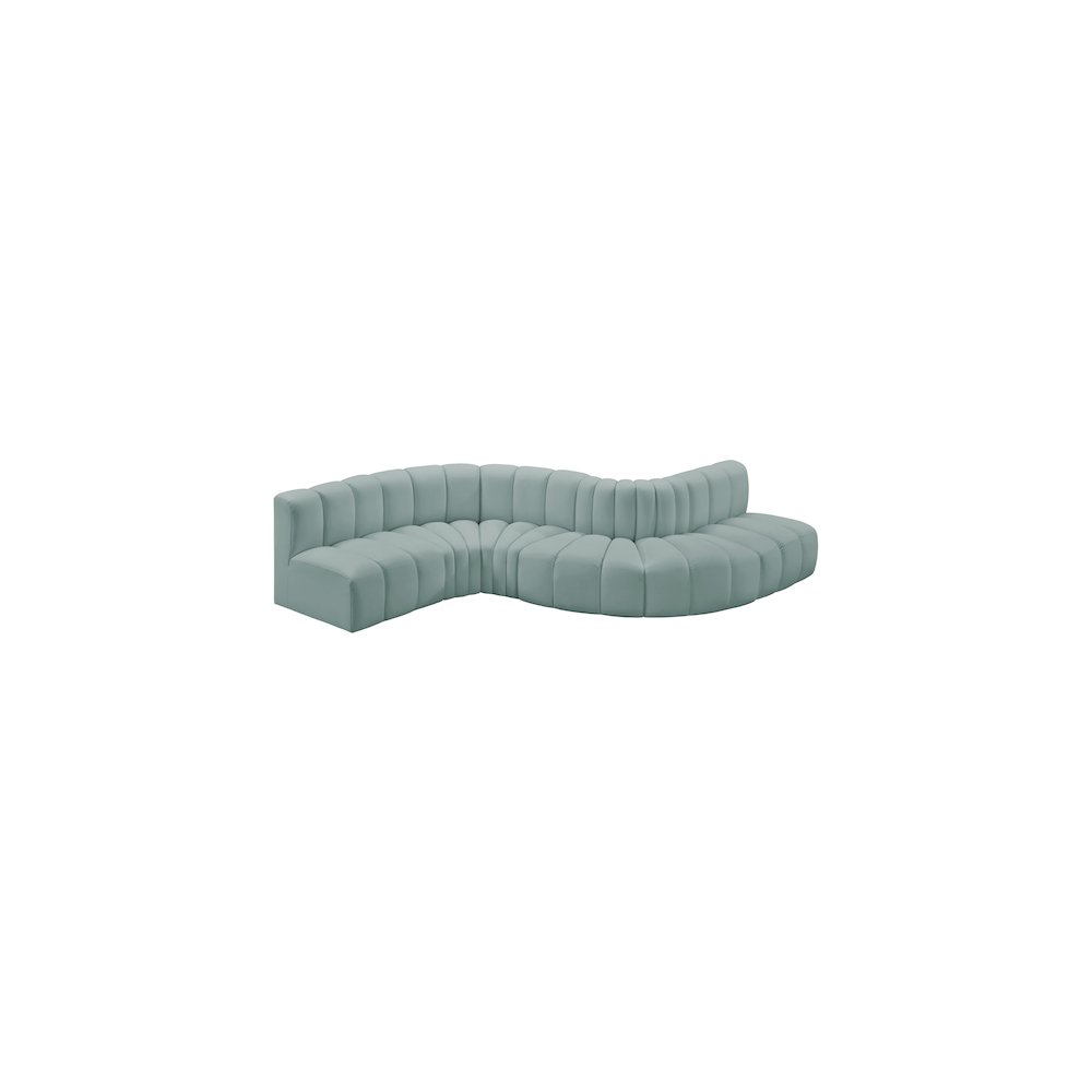 Arc Mint Green Vegan Leather Modular Sofa