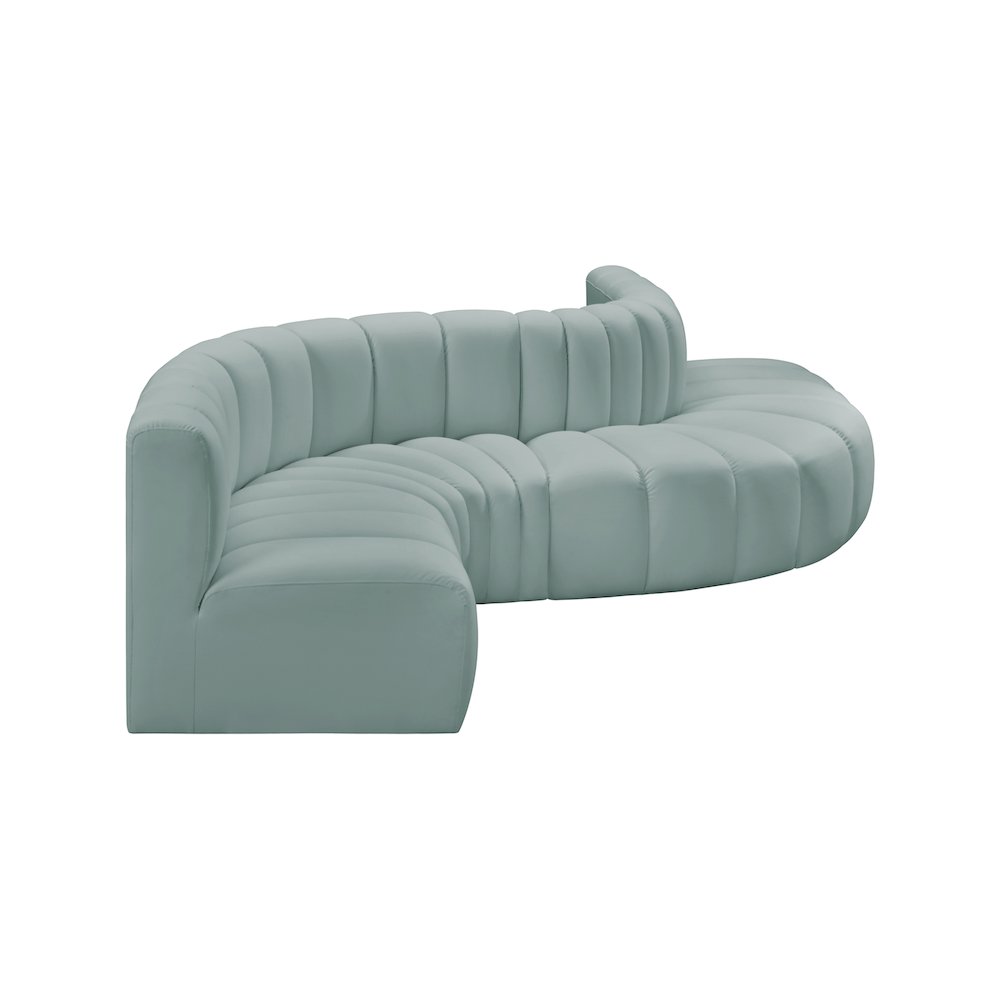 Arc Mint Green Vegan Leather Modular Sofa