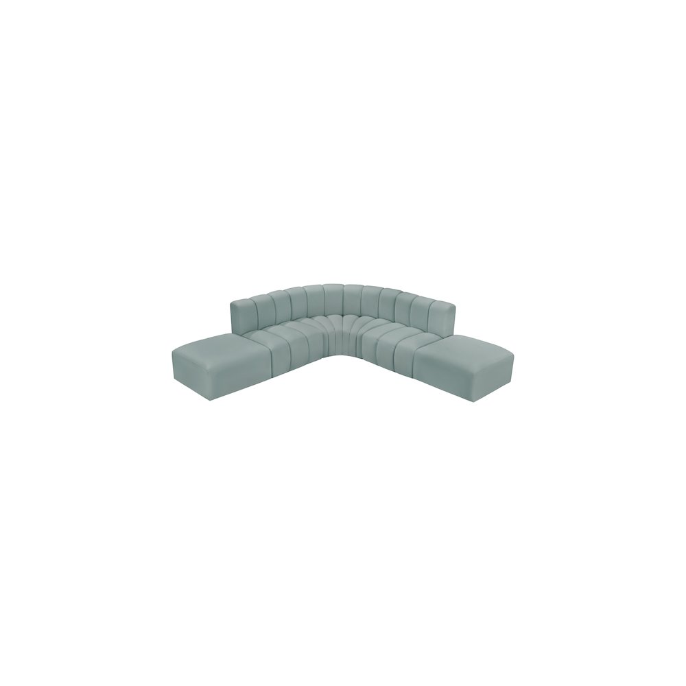 Arc Mint Green Vegan Leather Modular Sofa