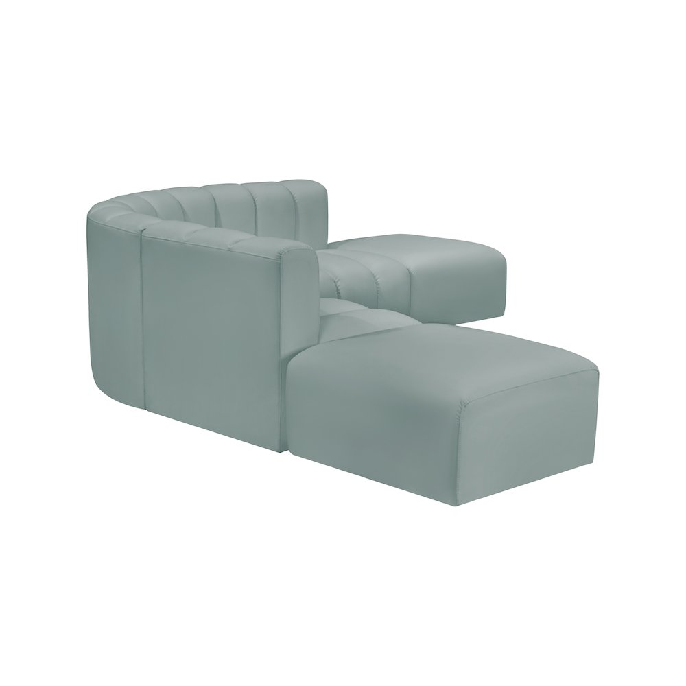 Arc Mint Green Vegan Leather Modular Sofa