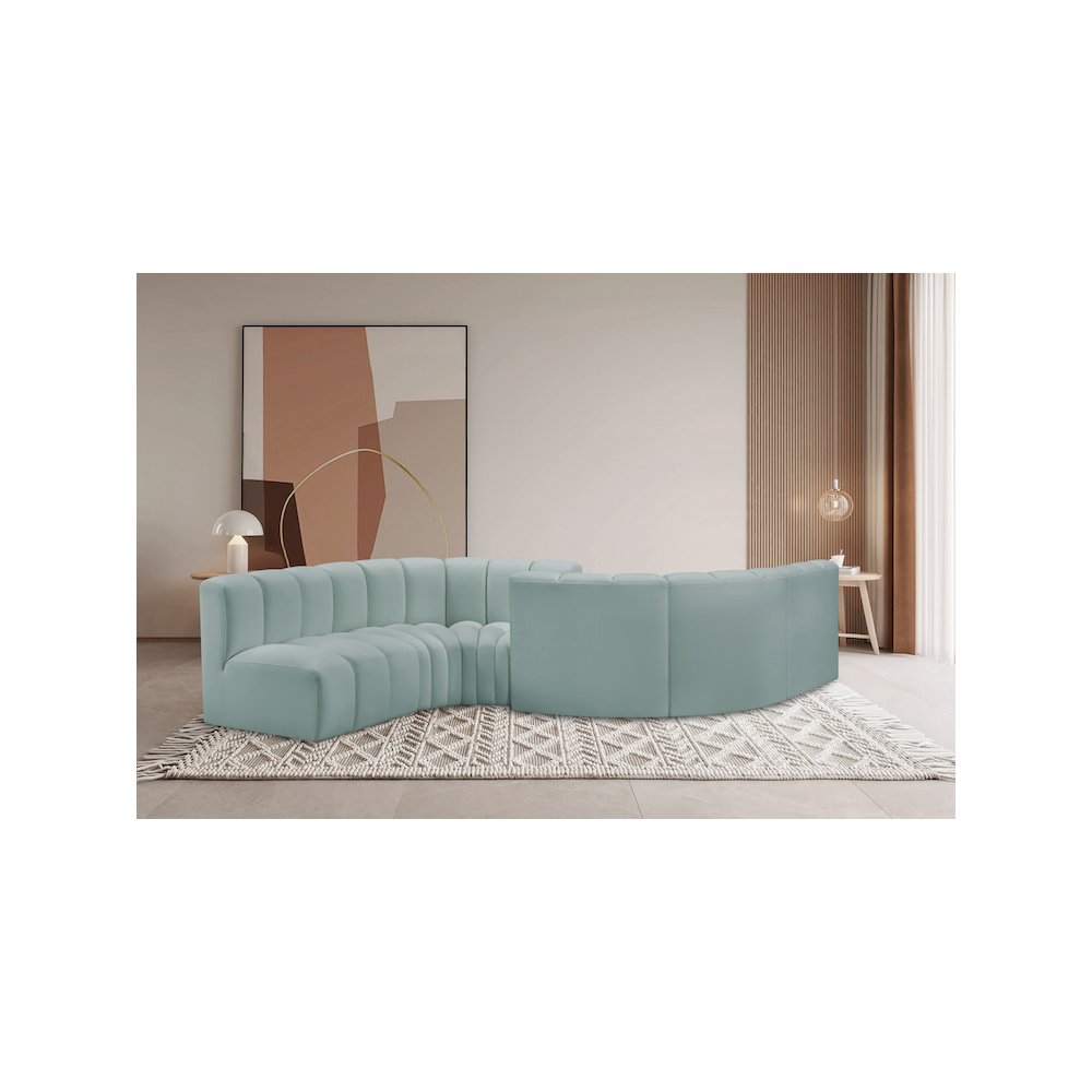 Arc Mint Green Vegan Leather Modular Sofa