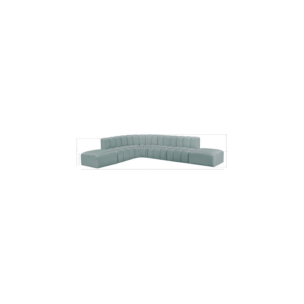 Arc Mint Green Vegan Leather Modular Sofa