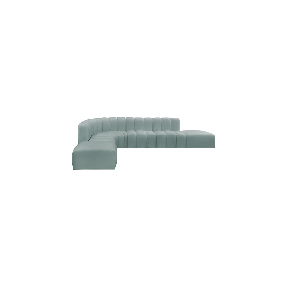Arc Mint Green Vegan Leather Modular Sofa