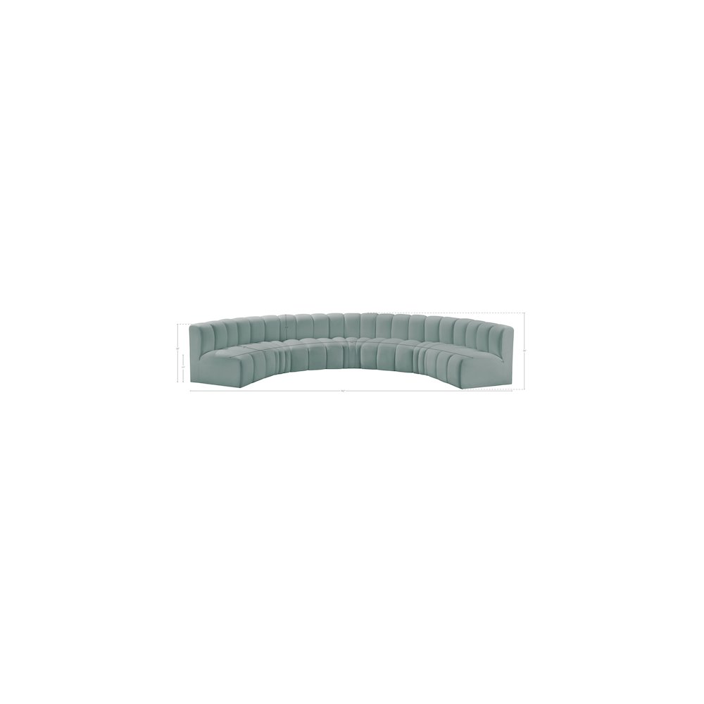 Arc Mint Green Vegan Leather Modular Sofa