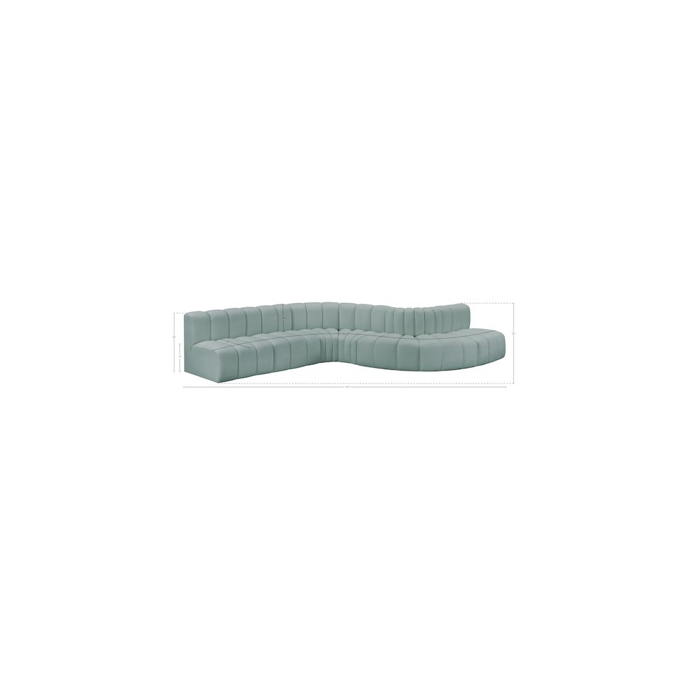 Arc Mint Green Vegan Leather Modular Sofa