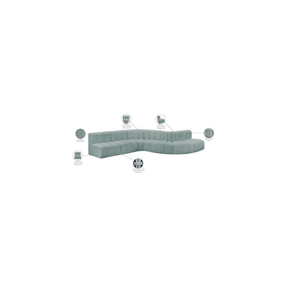 Arc Mint Green Vegan Leather Modular Sofa