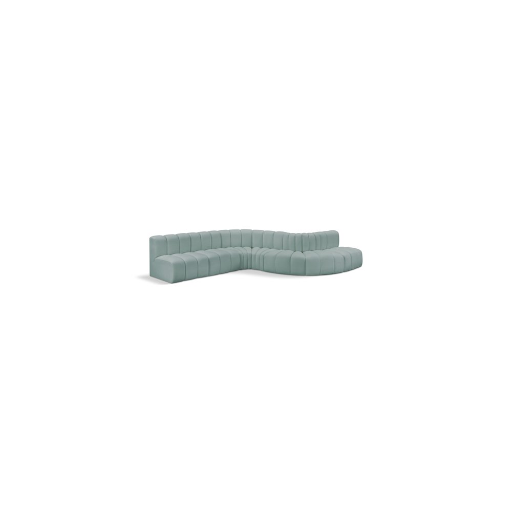 Arc Mint Green Vegan Leather Modular Sofa