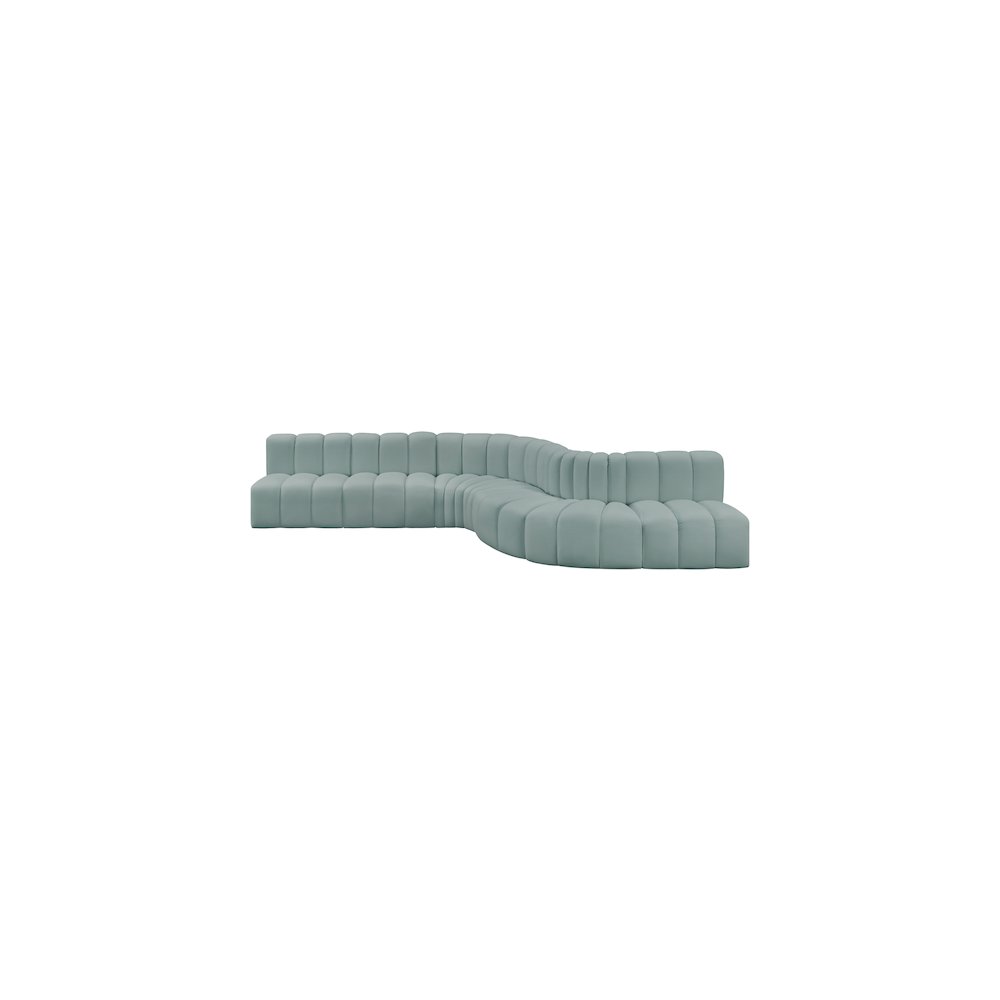 Arc Mint Green Vegan Leather Modular Sofa