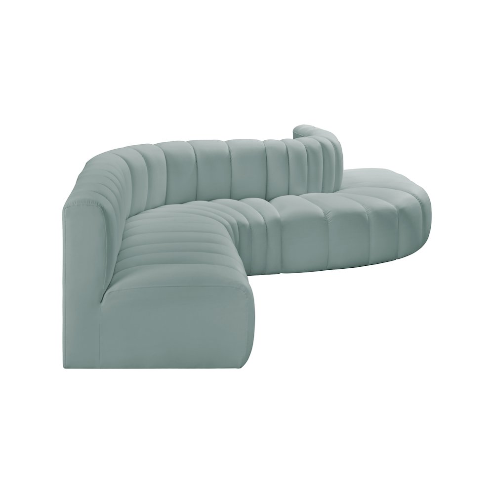 Arc Mint Green Vegan Leather Modular Sofa