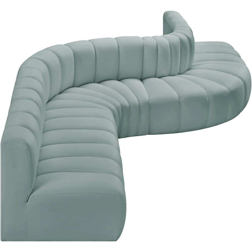 Arc Mint Green Vegan Leather Modular Sofa