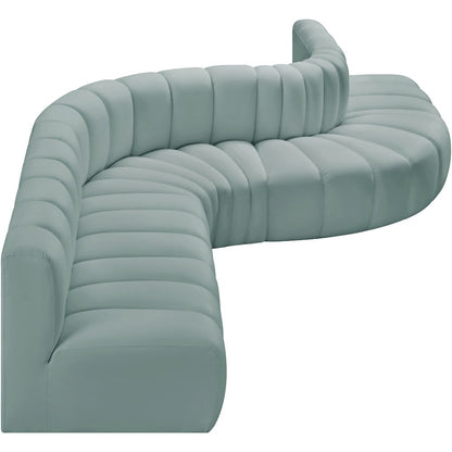 Arc Mint Green Vegan Leather Modular Sofa