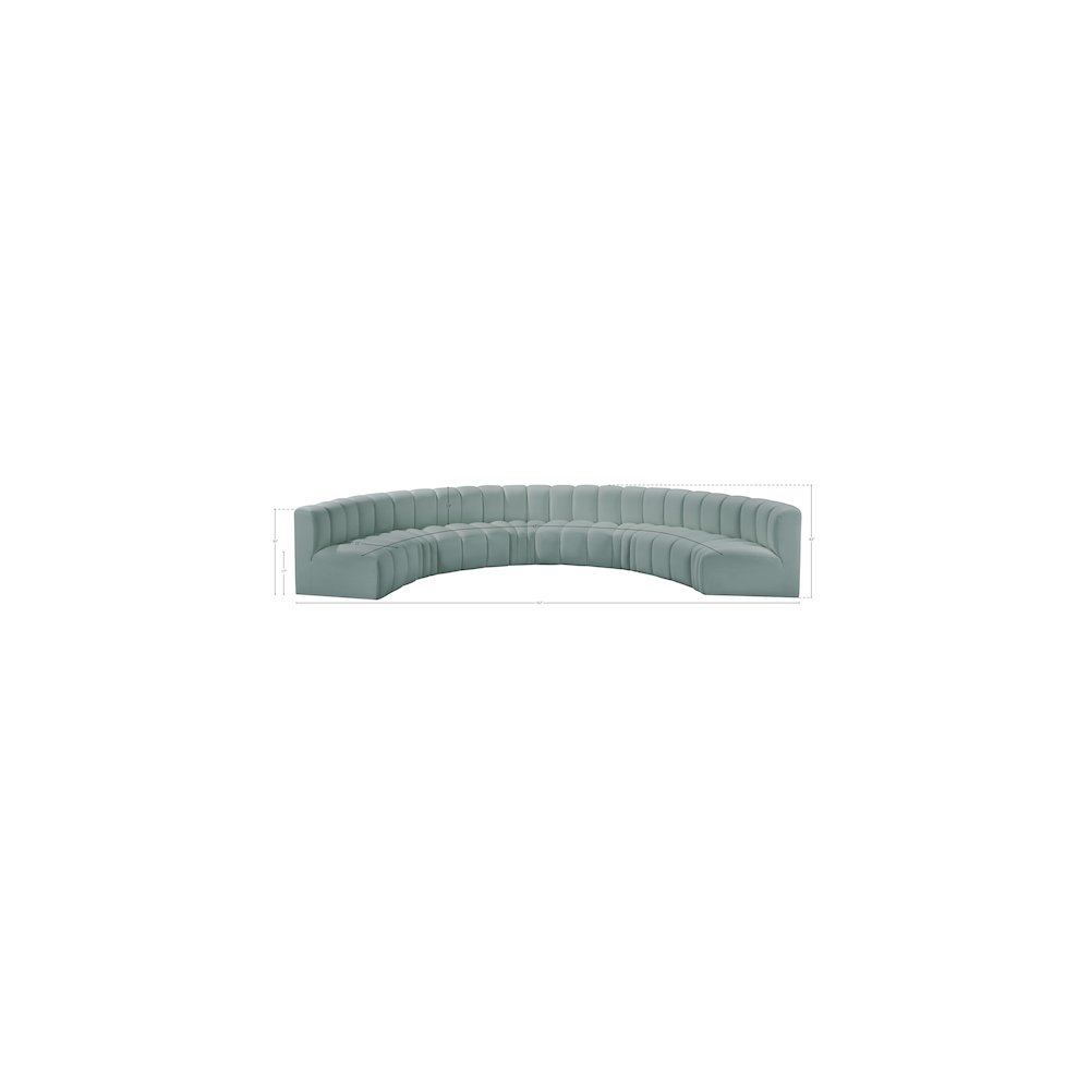 Arc Mint Green Vegan Leather Modular Sofa