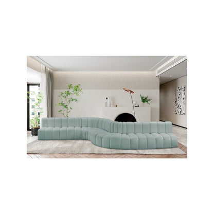 Arc Mint Green Vegan Leather Modular Sofa