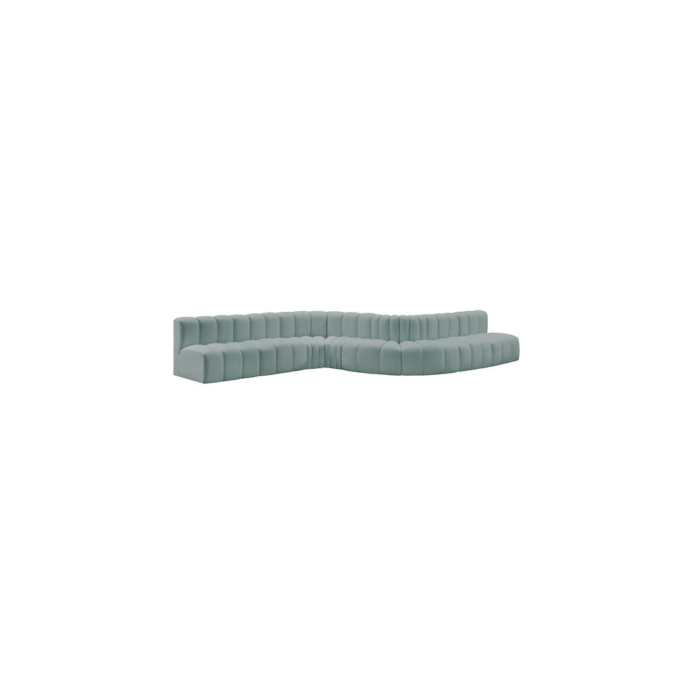 Arc Mint Green Vegan Leather Modular Sofa