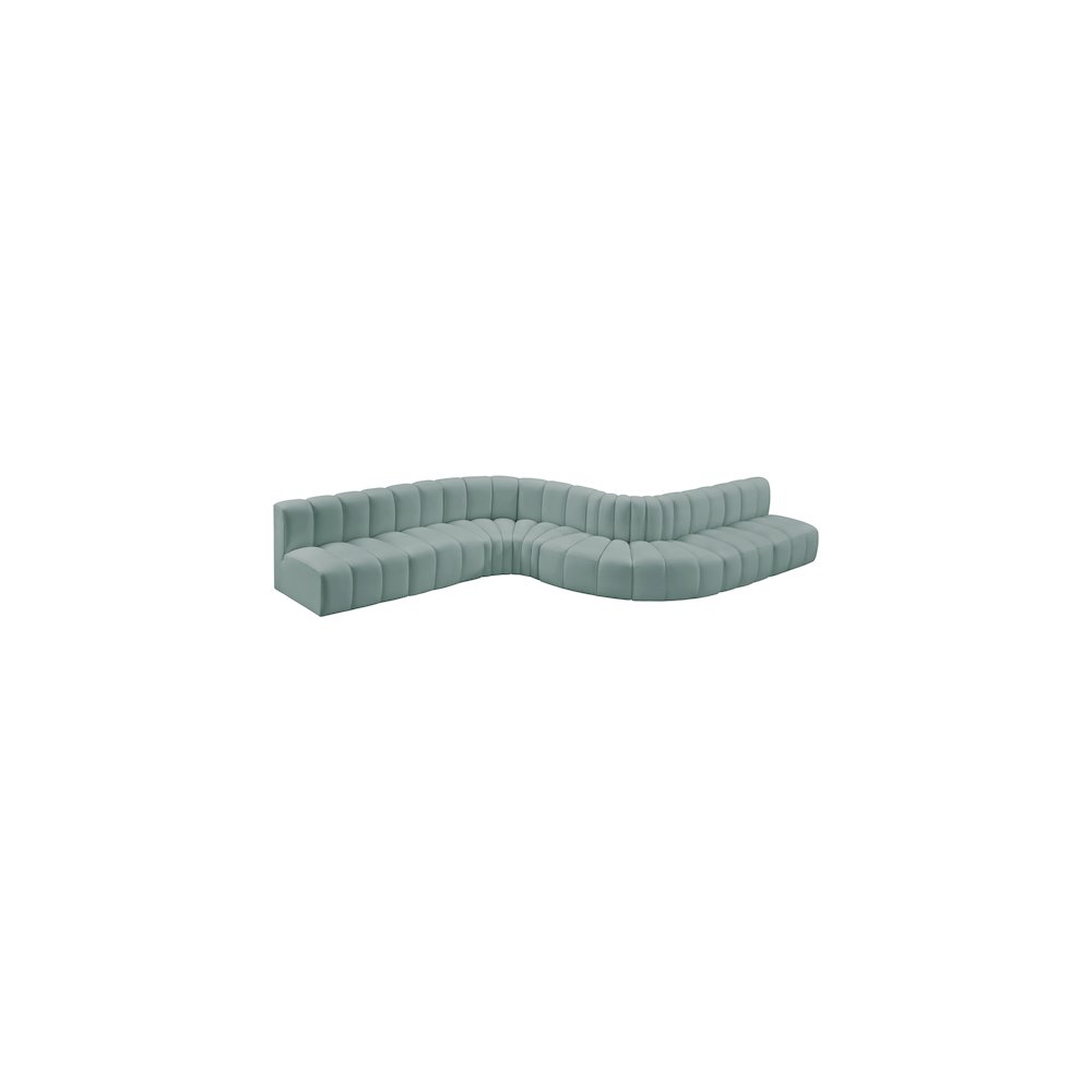 Arc Mint Green Vegan Leather Modular Sofa