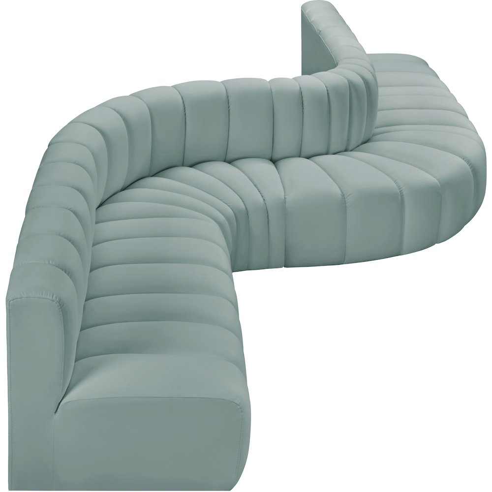 Arc Mint Green Vegan Leather Modular Sofa