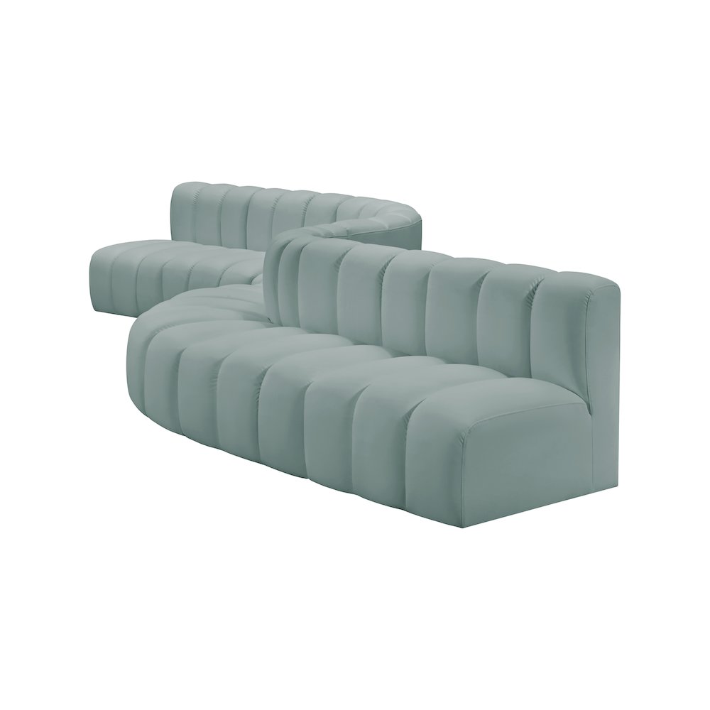 Arc Mint Green Vegan Leather Modular Sofa