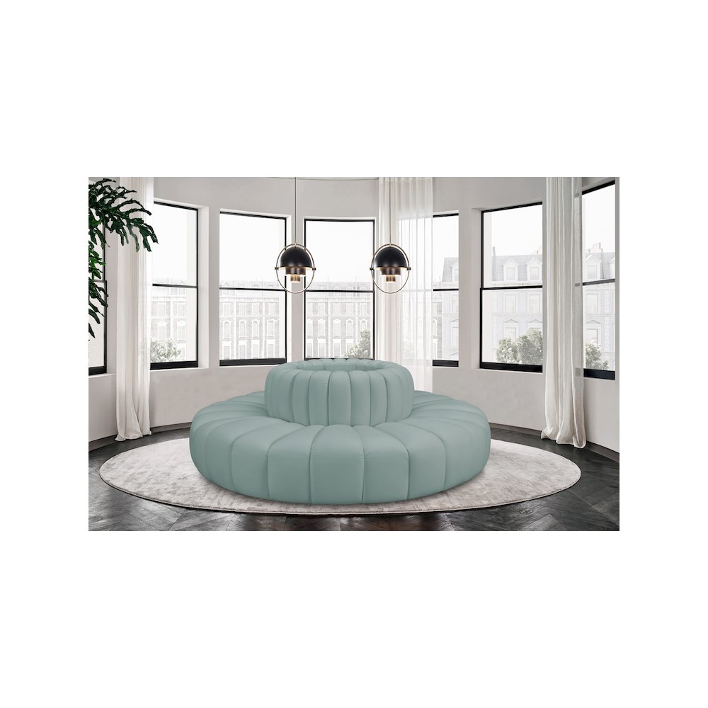 Arc Mint Green Vegan Leather Modular Sofa