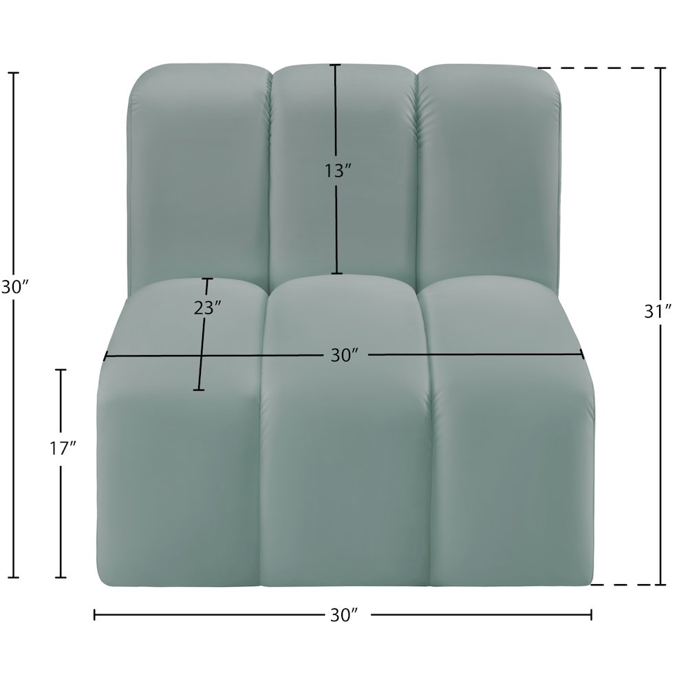 Arc Mint Green Vegan Leather Straight Chair