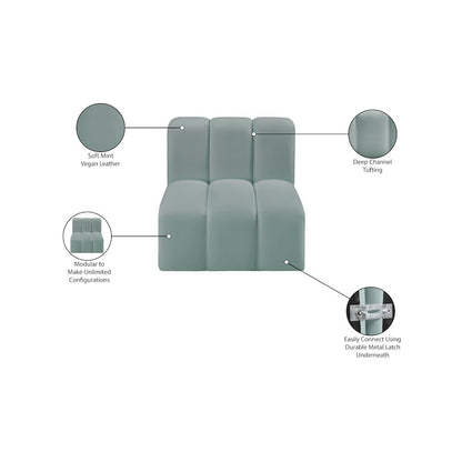 Arc Mint Green Vegan Leather Straight Chair