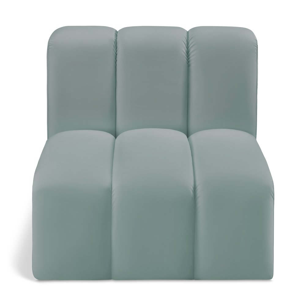 Arc Mint Green Vegan Leather Straight Chair