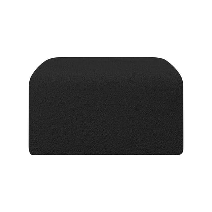 Arc Black Boucle Fabric Ottoman