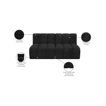 Arc Black Boucle Fabric Modular Sofa