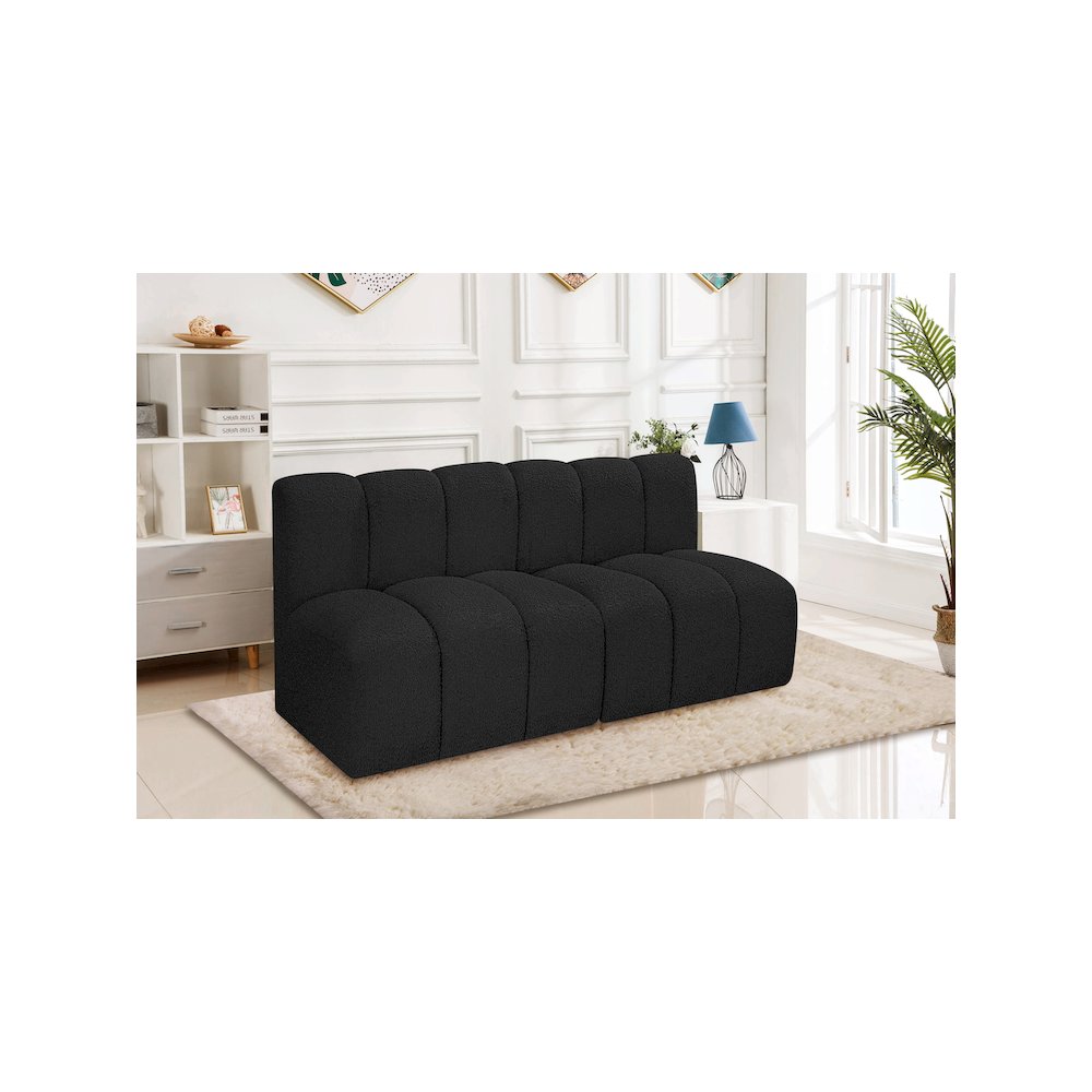 Arc Black Boucle Fabric Modular Sofa