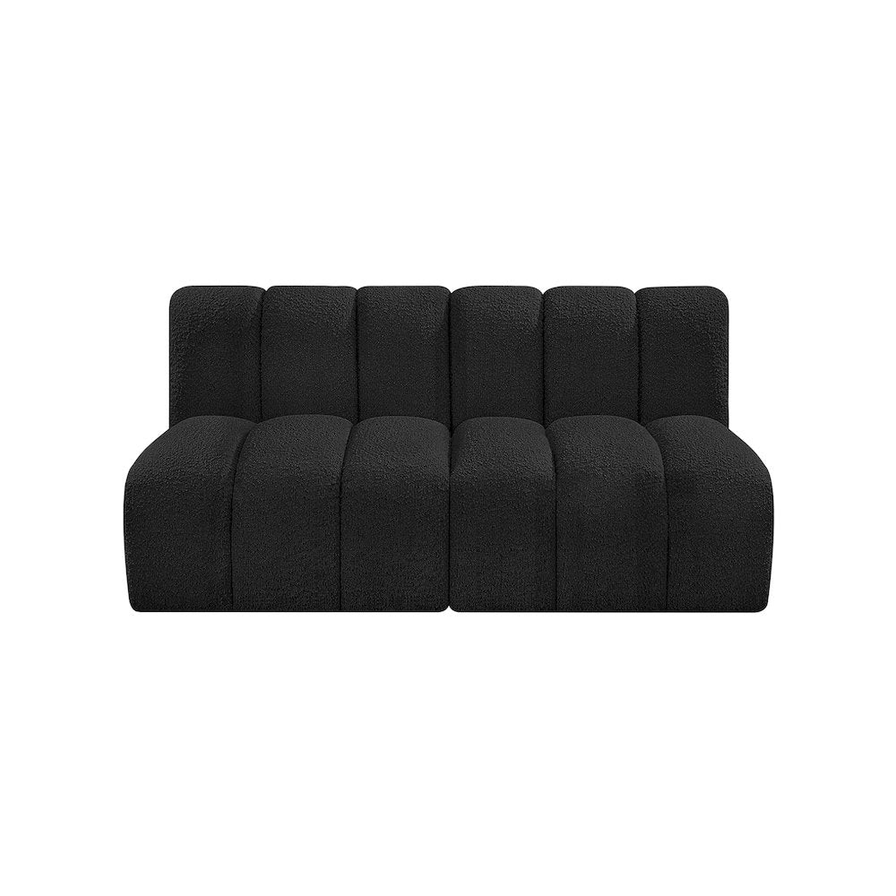 Arc Black Boucle Fabric Modular Sofa