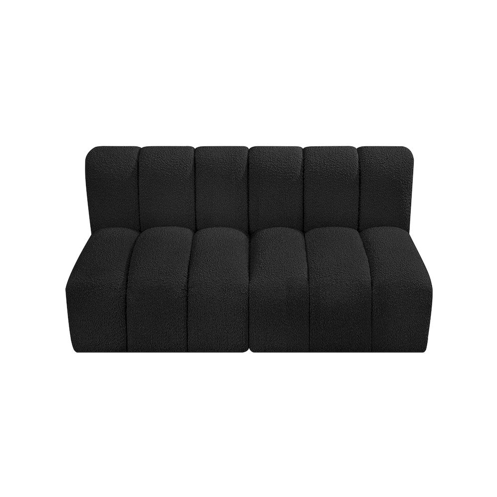 Arc Black Boucle Fabric Modular Sofa