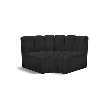 Arc Black Boucle Fabric Modular Sofa