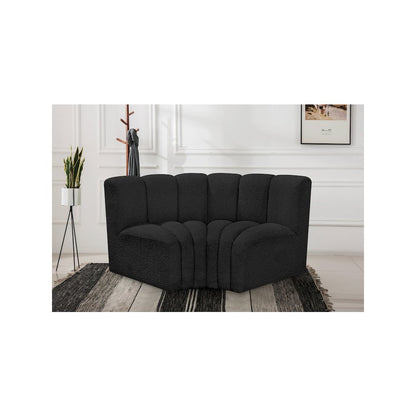 Arc Black Boucle Fabric Modular Sofa